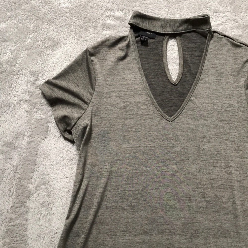 NWT AB Studio Short Sleeve Choker Top